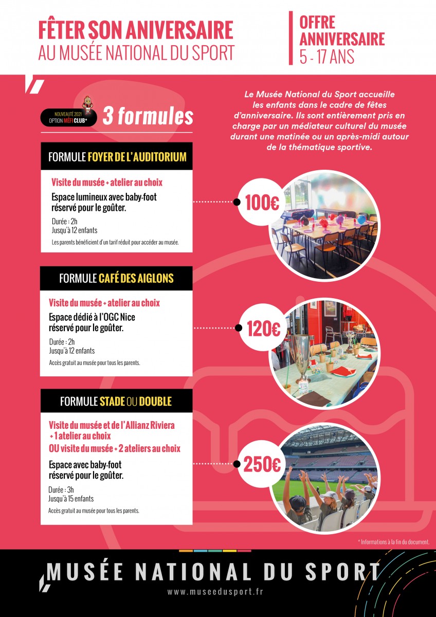 Formule Anniversaire Stade Musee National Du Sport